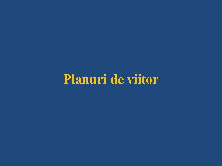 Planuri de viitor 