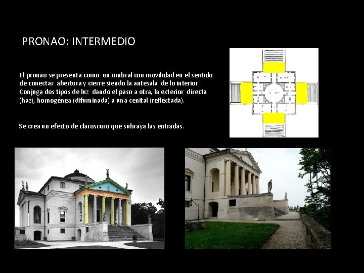 PRONAO: INTERMEDIO El pronao se presenta como un umbral con movilidad en el sentido