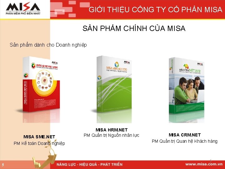 GIỚI THIỆU CÔNG TY CỔ PHẨN MISA SẢN PHẨM CHÍNH CỦA MISA Sản phẩm