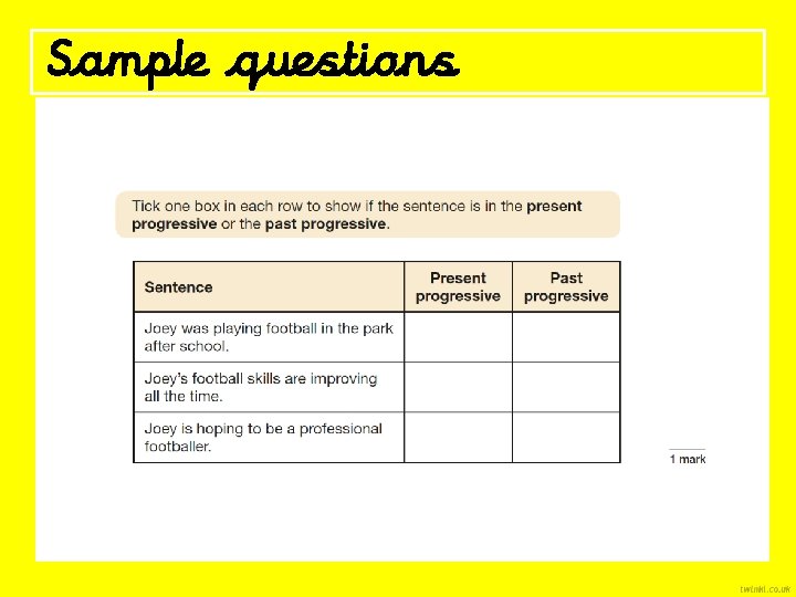 Sample questions 