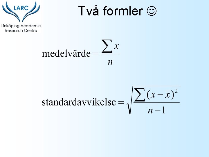 Två formler 