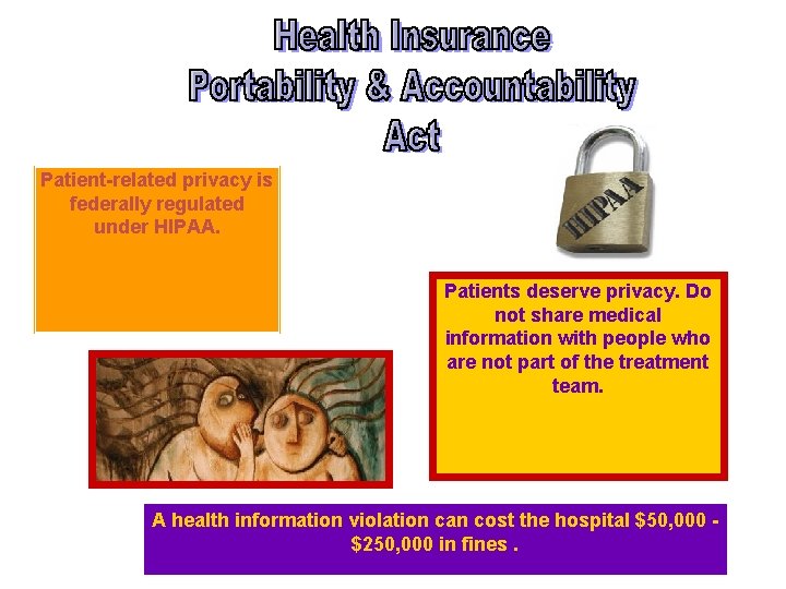 Patient-related privacy is federally regulated under HIPAA. Patients deserve privacy. Do not share medical