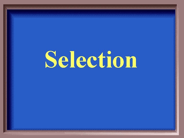 Selection 