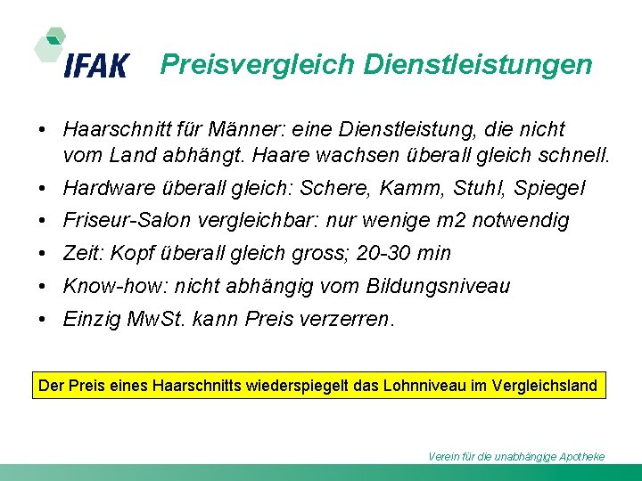 Preisvergleich Dienstleistungen • Haarschnitt für Männer: eine Dienstleistung, die nicht vom Land abhängt. Haare