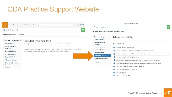 CDA Practice Support Website Page 65 | California Dental Association 