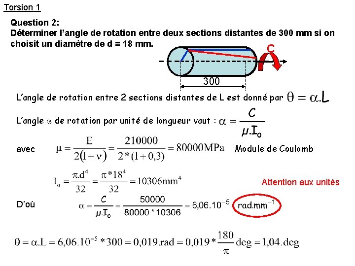 Torsion 1 Exercice 1 Enonc Un arbre cylindrique