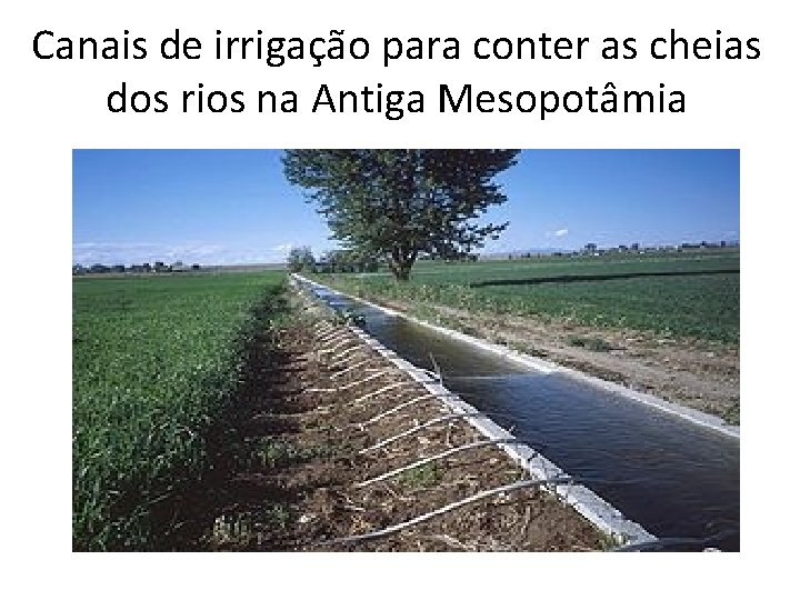 Canais de irrigação para conter as cheias dos rios na Antiga Mesopotâmia 