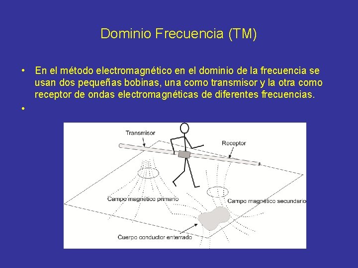 Dominio Frecuencia (TM) • En el método electromagnético en el dominio de la frecuencia