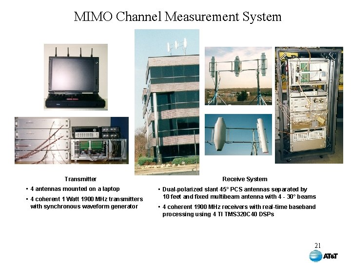 MIMO Channel Measurement System Transmitter • 4 antennas mounted on a laptop • 4 MIMO Channel Measurement System Transmitter • 4 antennas mounted on a laptop • 4