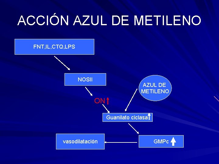 ACCIÓN AZUL DE METILENO FNT, IL, CTQ, LPS NOSII AZUL DE METILENO ON Guanilato