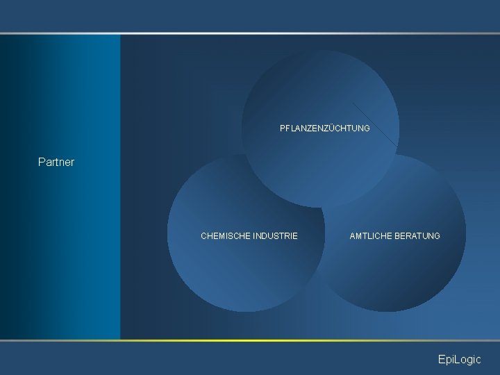 PFLANZENZÜCHTUNG Partner CHEMISCHE INDUSTRIE AMTLICHE BERATUNG Epi. Logic 