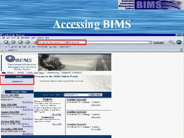 Accessing BIMS 