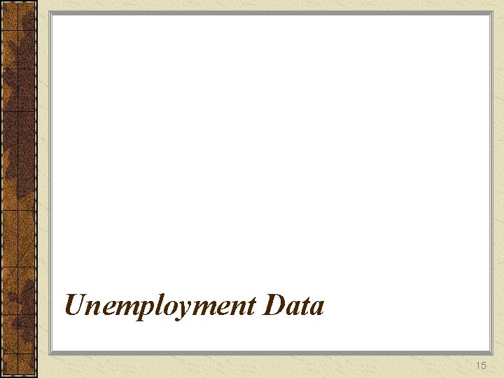 Unemployment Data 15 