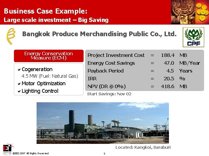 Business Case Example: Large scale investment – Big Saving Bangkok Produce Merchandising Public Co.