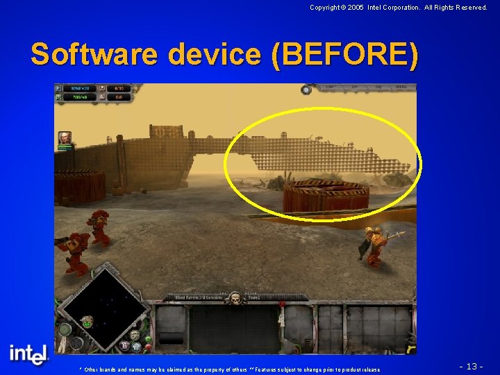 Copyright © 2005 Intel Corporation. All Rights Reserved. Software device (BEFORE) * Other brands