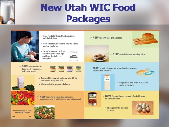 New Utah WIC Food Packages 