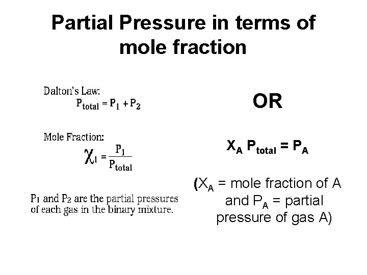 Partial pressure formula