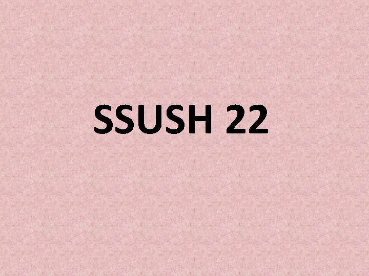 SSUSH 22 SSUSH 22