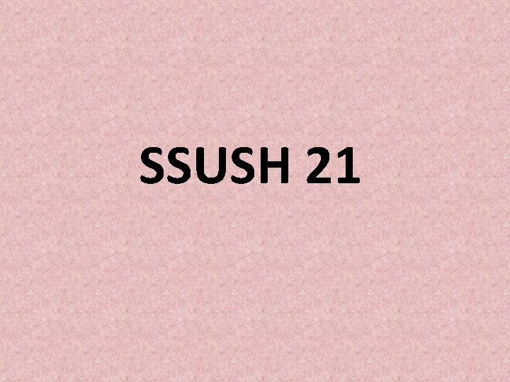 SSUSH 21 SSUSH 21