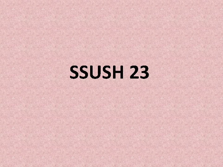 SSUSH 23 SSUSH 23