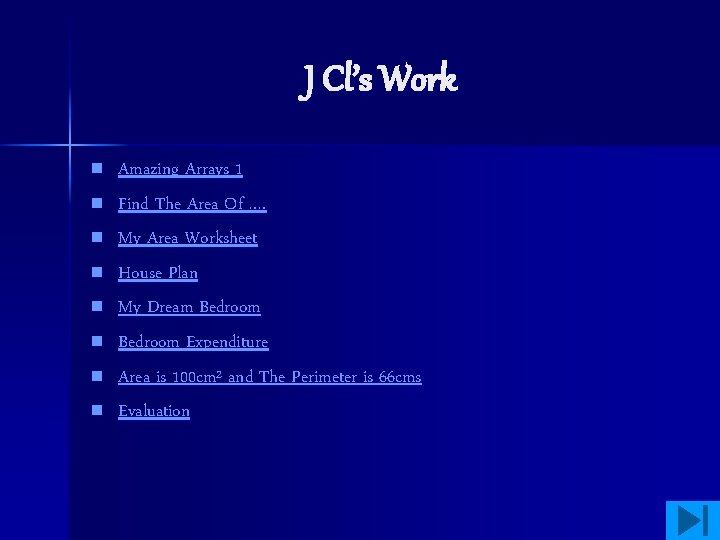 J Cl’s Work n n n n Amazing Arrays 1 Find The Area Of