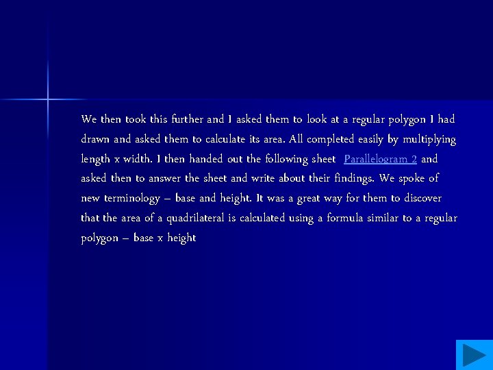 We then took this further and I asked them to look at a regular