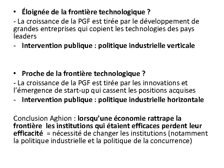  • Éloignée de la frontière technologique ? - La croissance de la PGF