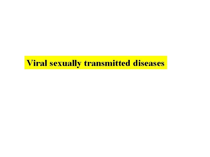 Viral sexually transmitted diseases 