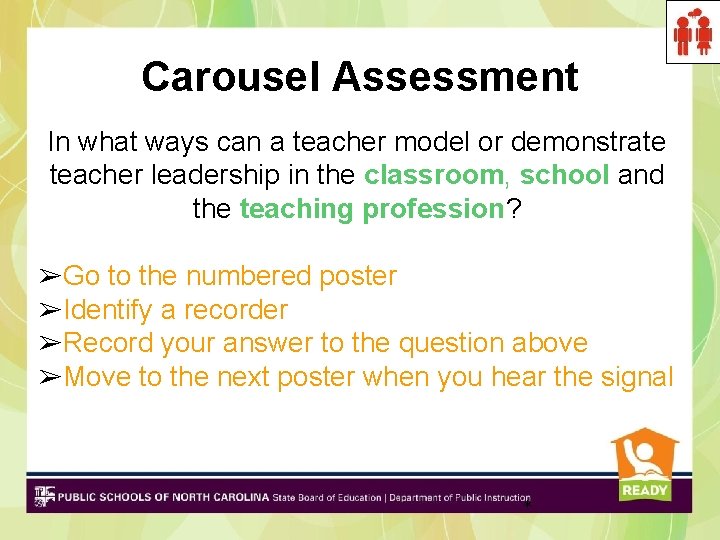 Carousel Assessment In what ways can a teacher model or demonstrate teacher leadership in Carousel Assessment In what ways can a teacher model or demonstrate teacher leadership in