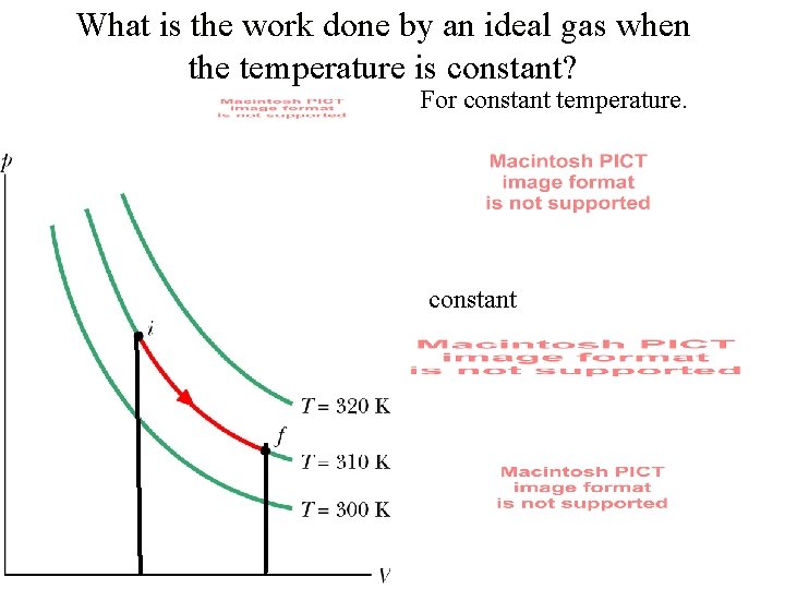 What is the work done by an ideal gas when the temperature is constant?