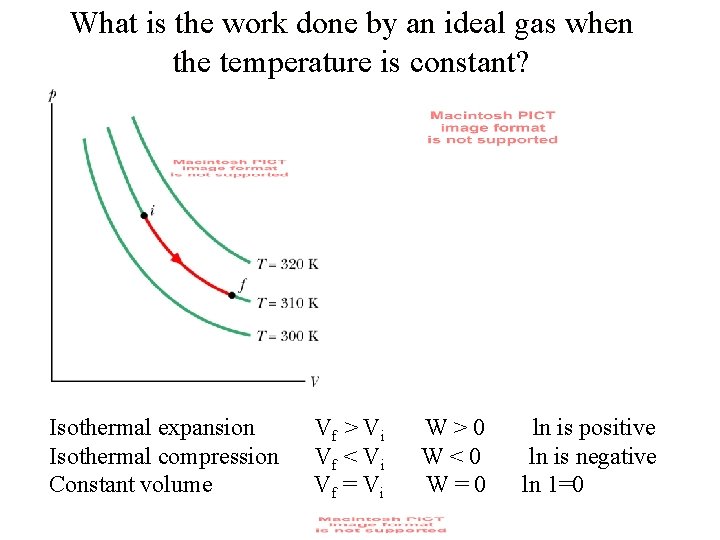 What is the work done by an ideal gas when the temperature is constant?