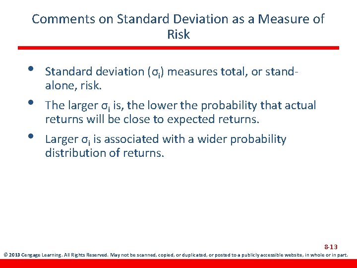 Comments on Standard Deviation as a Measure of Risk • • • Standard deviation