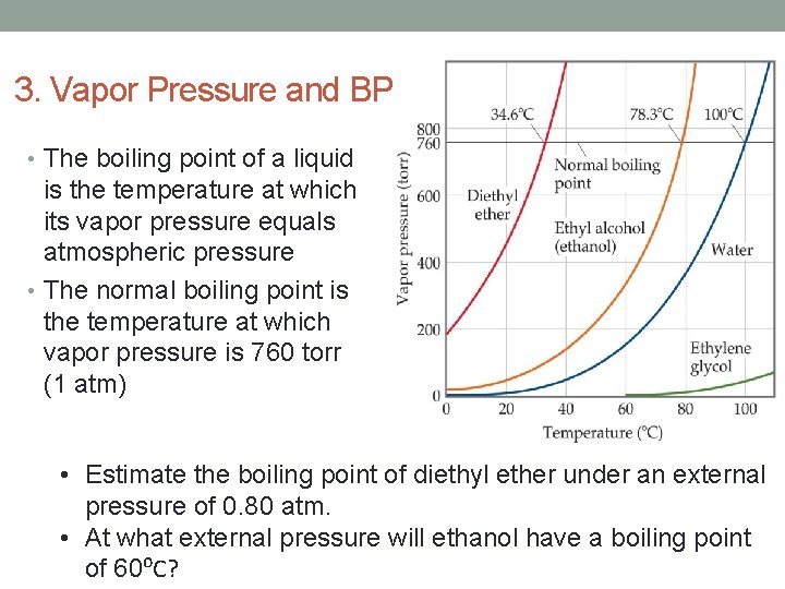 3. Vapor Pressure and BP • The boiling point of a liquid is the 3. Vapor Pressure and BP • The boiling point of a liquid is the