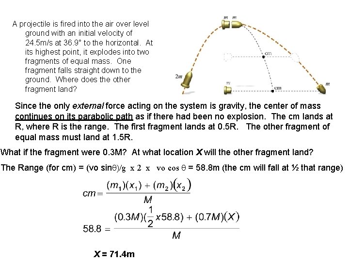 A projectile is fired into the air over level ground with an initial velocity