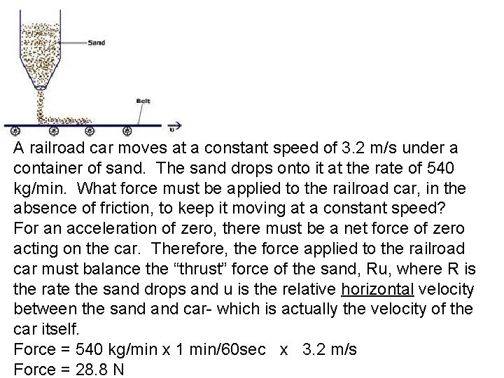 A railroad car moves at a constant speed of 3. 2 m/s under a