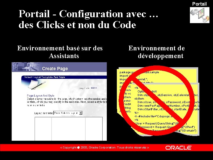 Portail - Configuration avec … des Clicks et non du Code Environnement basé sur