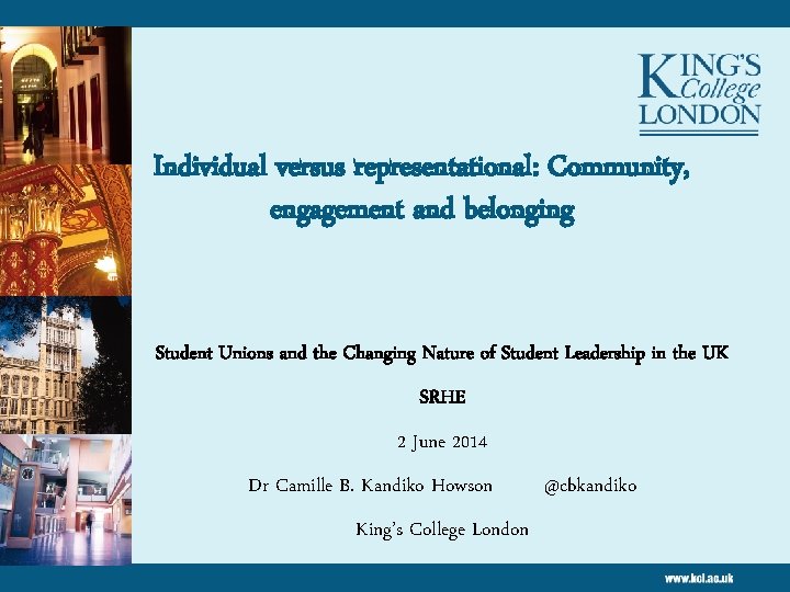 Individual versus representational: Community, engagement and belonging Student Unions and the Changing Nature of