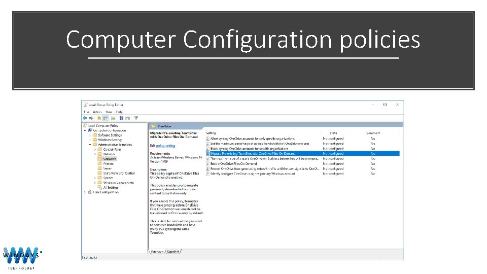 Computer Configuration policies 