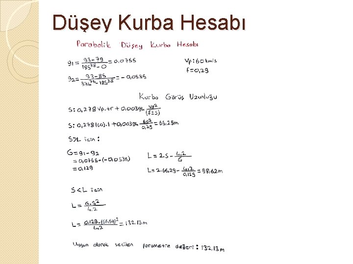 Düşey Kurba Hesabı 