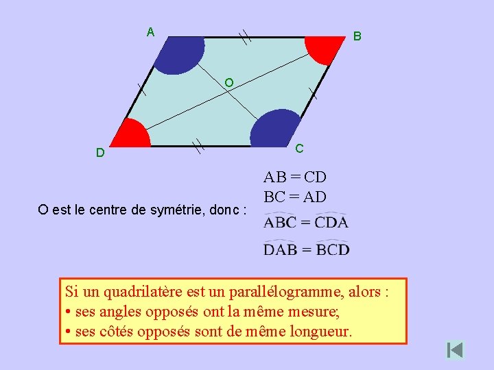 A B O D O est le centre de symétrie, donc : C AB