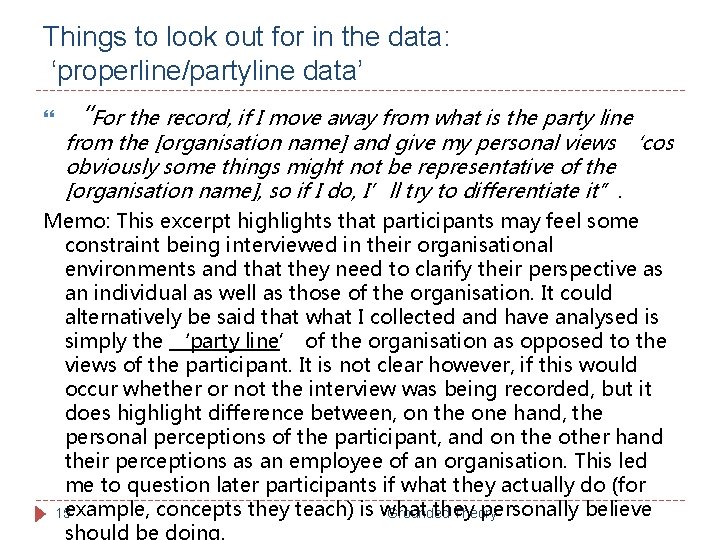 Things to look out for in the data: ‘properline/partyline data’ “For the record, if