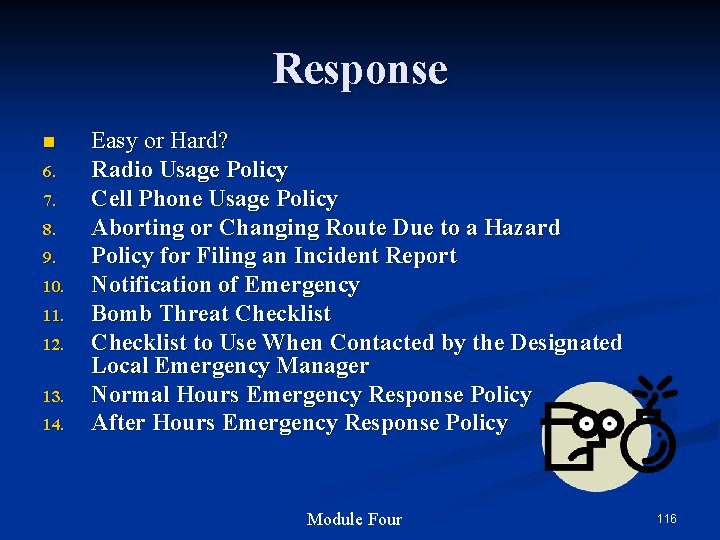 Response n 6. 7. 8. 9. 10. 11. 12. 13. 14. Easy or Hard?