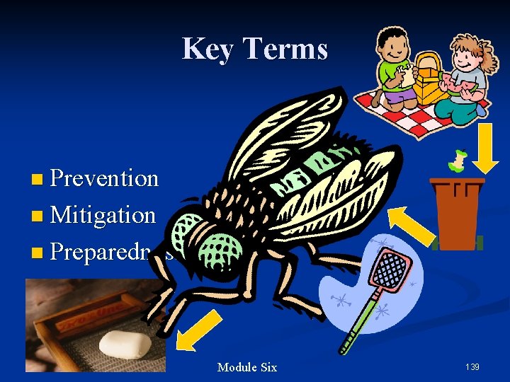 Key Terms n Prevention n Mitigation n Preparedness n Response n Recovery Module Six