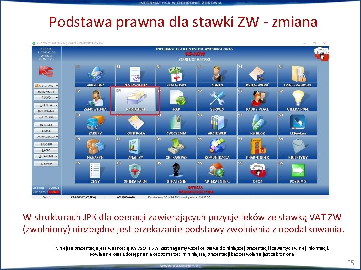 Podstawa prawna dla stawki ZW - zmiana W strukturach JPK dla operacji zawierających pozycje