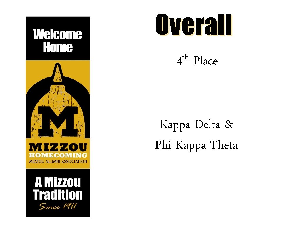 Overall th 4 Place Kappa Delta & Phi Kappa Theta 