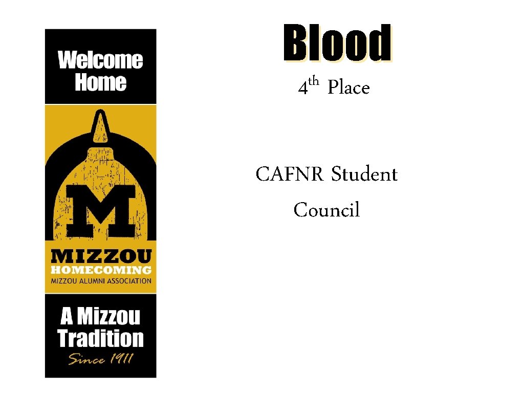 Blood th 4 Place CAFNR Student Council 
