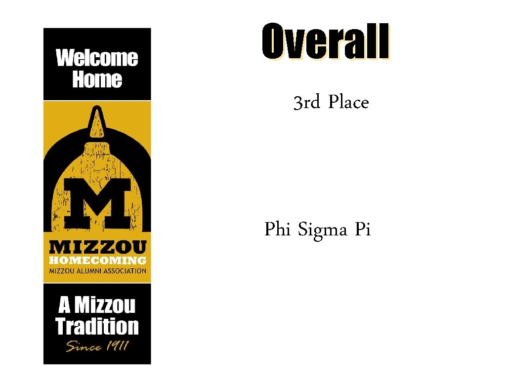 Overall 3 rd Place Phi Sigma Pi 