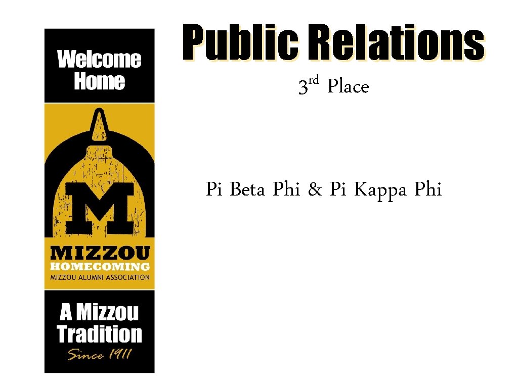 Public Relations rd 3 Place Pi Beta Phi & Pi Kappa Phi 