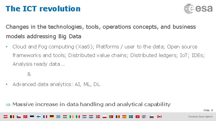 The ICT revolution Changes in the technologies, tools, operations concepts, and business models addressing
