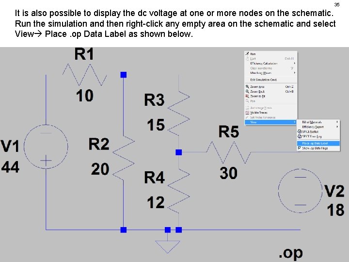 35 It is also possible to display the dc voltage at one or more